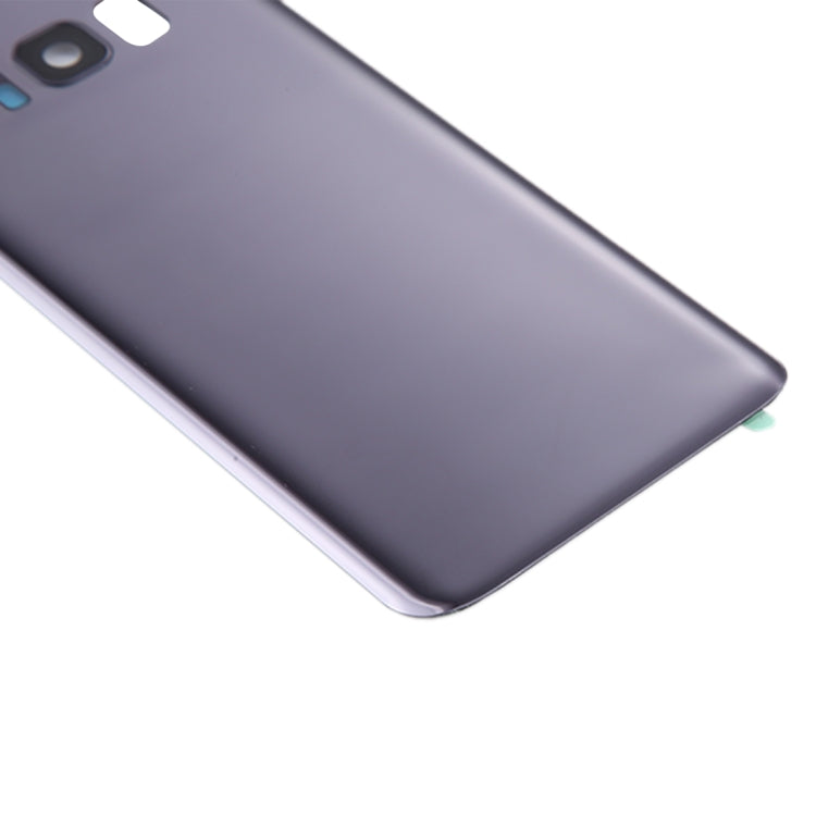 Coque arrière de batterie avec cache d'objectif d'appareil photo et adhésif pour Samsung Galaxy S8/G950 (gris orchidée)