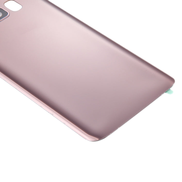 Coque arrière de batterie avec cache d'objectif d'appareil photo et adhésif pour Samsung Galaxy S8/G950 (or rose)