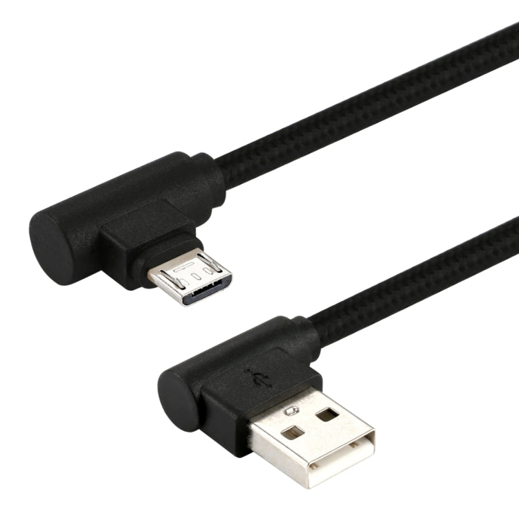 1M USB vers Micro USB Nylon Weave Style Coude Câble de Charge pour Samsung Galaxy S7 et S7 Edge / LG G4 / Huawei P8 / Xiaomi MI4 et autres Smartphones (Noir)