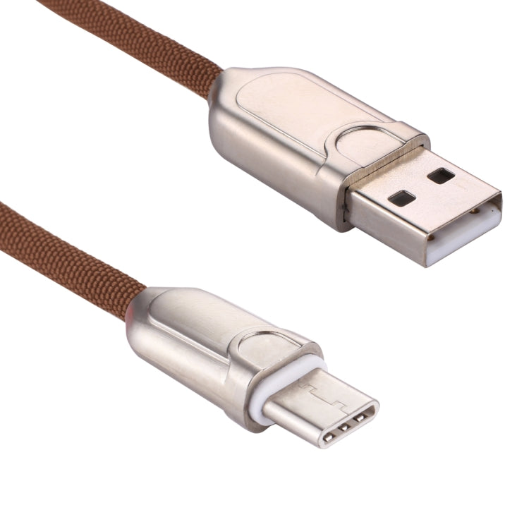 1m 2A USB-C / Type-C a USB 2.0 Cable de Cargador Rápido de Sincronización de Datos para Galaxy S8 y S8 + / LG G6 / Huawei P10 y P10 Plus / Oneplus 5 y otros Teléfonos Inteligentes (Marrón)