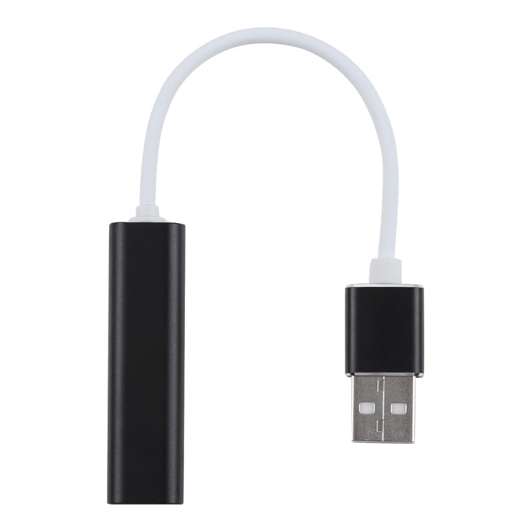 Coque en aluminium Jack 3,5 mm externe USB Carte son HIFI Magic Voice Adaptateur 7.1 canaux Lecteur gratuit pour ordinateur de bureau Haut-parleurs Casque (Noir)