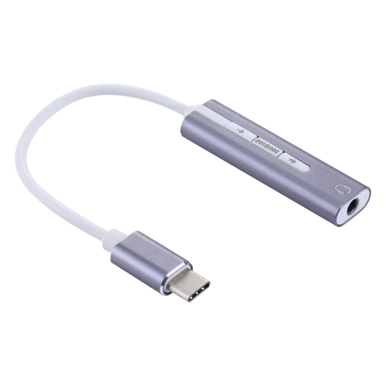 Coque en aluminium externe USB-C/Type-C Jack 3,5 mm HIFI Magic Voice Carte son Convertisseur 7.1 canaux Adaptateur Free Drive (Gris)