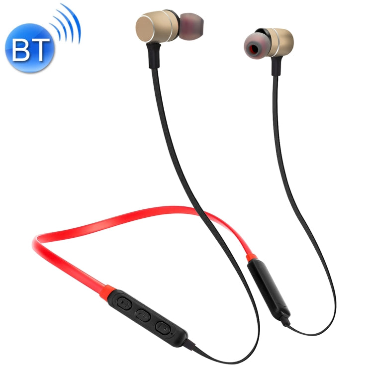BTH-S8 Wireless Magnetic Sports Bluetooth In-Ear Headphones For iPhone Galaxy Huawei Xiaomi LG HTC and Other Smart Phones Working Distance: 10m (Gold)