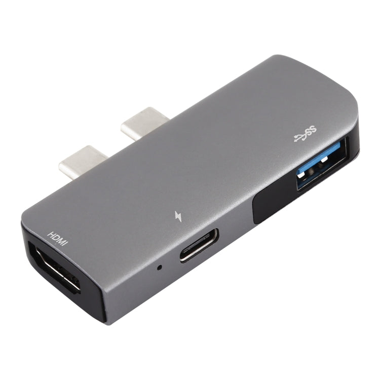 Doble Puerto USB-C / Type-C a PD + USB 3.0 + Adaptador HUB de extensión multifuncional HDMI