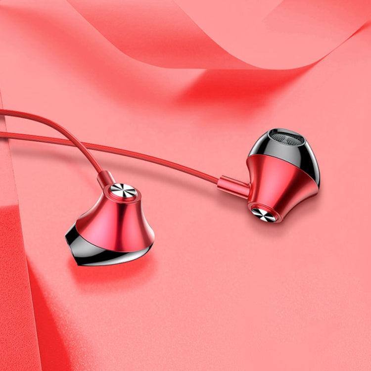 Totudesign Bojue Series Auriculares de Control con Cable de metal en la Oreja (Rojo)
