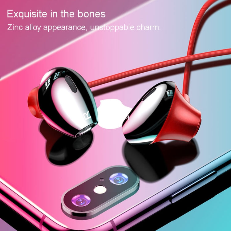 Totudesign Bojue Series Écouteurs intra-auriculaires à commande filaire en métal (rouge)