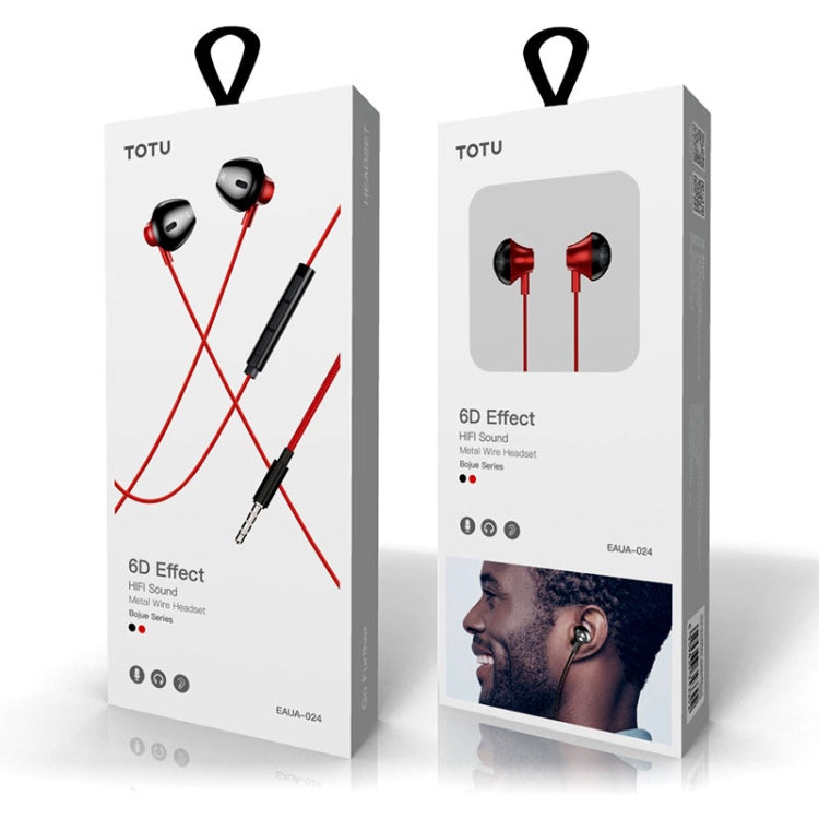 Totudesign Bojue Series In-Ear Metal Wired Control Headphones (Red)