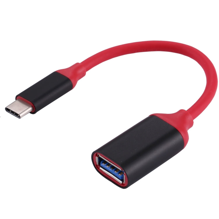 15cm Aluminum Alloy Head USB-C / Type-C 3.1 Male to USB 3.0 Female OTG Converter Adapter Cable For Galaxy S8 &amp; S8+ / LG G6 / Huawei P10 &amp; P10 Plus / Oneplus 5 / Xiaomi Mi6 &amp; Max 2 / and others Smartphones (Red)