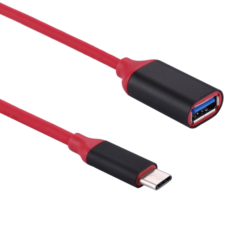 15cm Aluminiumlegierungskopf USB-C / Typ-C 3.1 Stecker auf USB 3.0 Buchse OTG Konverter Adapterkabel für Galaxy S8 & S8+ / LG G6 / Huawei P10 & P10 Plus / Oneplus 5 / Xiaomi Mi6 & Max 2 / und andere Smartphones (Rot )