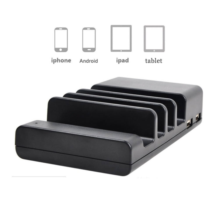 YM-UD04 (5.1A) 4-Port USB Charging Dock For iPhone iWatch iPad Galaxy Tablets US Plug UK Plug EU Plug Australian Plug (Black)