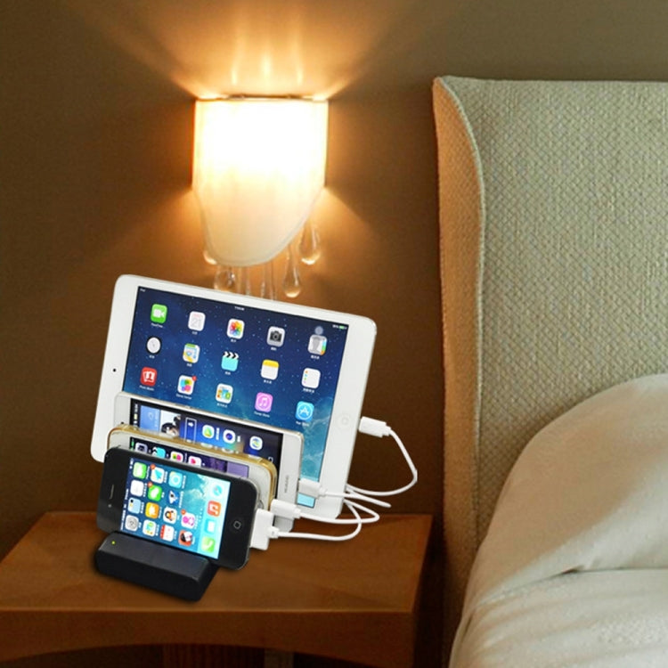 YM-UD04 (5.1A) 4-Port USB Charging Dock For iPhone iWatch iPad Galaxy Tablets US Plug UK Plug EU Plug Australian Plug (Black)