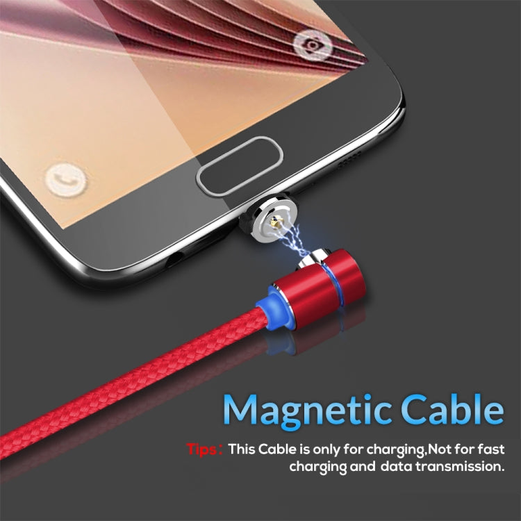 TOPK 2m 2.4A Max USB a Micro USB Cable de Carga Magnética de codo de 90 grados con indicador LED (Rojo)