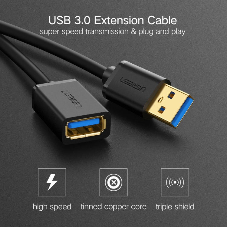 UVerde 50cm USB 3.0 Macho a Hembra Cable de extensión de transmisión de súper velocidad de sincronización de datos
