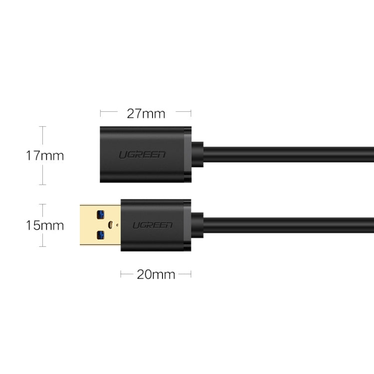 UVerde 50cm USB 3.0 Male to Female Data Sync Super Speed ​​Transmission Extension Cable