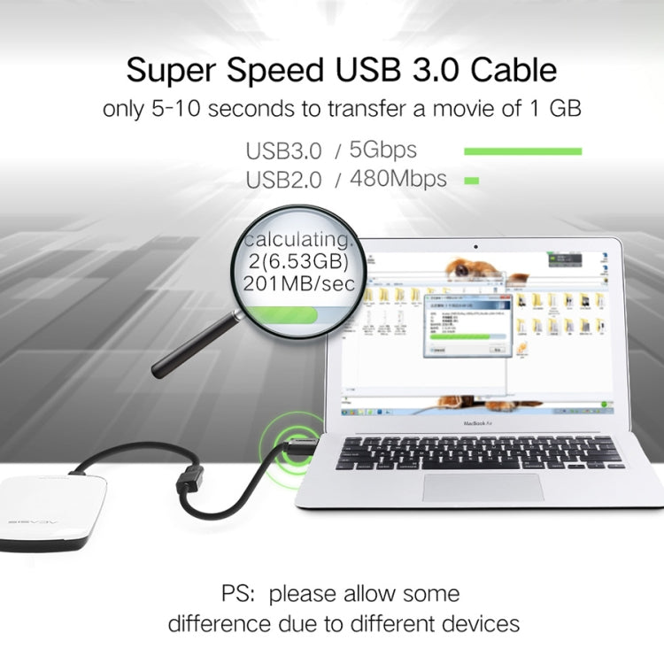 UVerde 50 cm USB 3.0 mâle à femelle Data Sync Super Speed ​​​​Transmission Câble d'extension