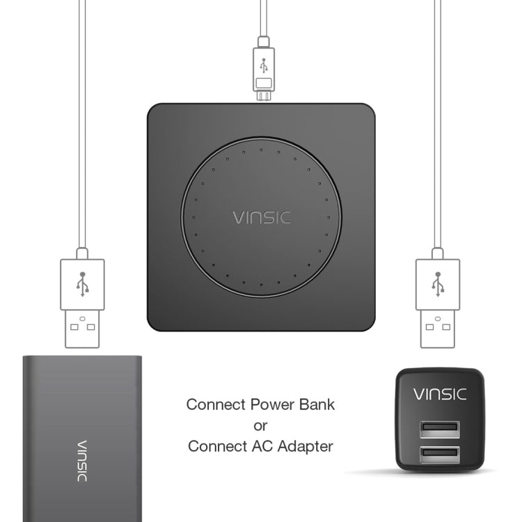 Vinsic 5V 1A Output Qi Standard Portable Wireless Charger Pad For iPhone 8 / 8 Plus / X and Galaxy Note 5 / S6 / S6 Edge / S6 Edge + and Nokia Lumia and other Qi-enabled Phones and Tablets (AC Adapter not included)