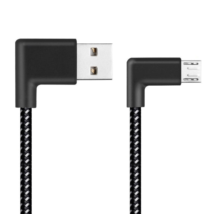 20cm 2A USB a Micro USB Weave Weave Double Data Sync Cable de Carga Para Samsung / Huawei / Xiaomi / Meizu / LG / HTC (Negro)