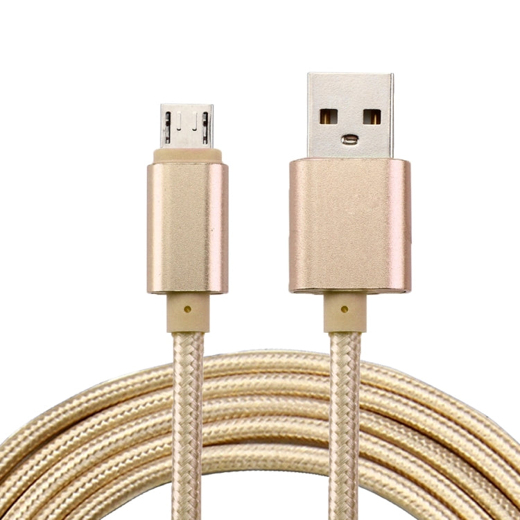 2m Metal Style Weave Head 84 Core Micro USB to USB 2.0 Data / Charger Cable For Samsung / Huawei / Xiaomi / Meizu / LG / HTC and other Smartphones (Gold)