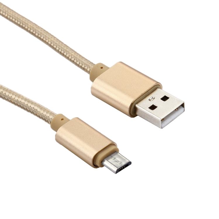 2m Metal Style Weave Head 84 Core Micro USB vers USB 2.0 Câble de Données / Chargeur pour Samsung / Huawei / Xiaomi / Meizu / LG / HTC et autres Smartphones (Or)