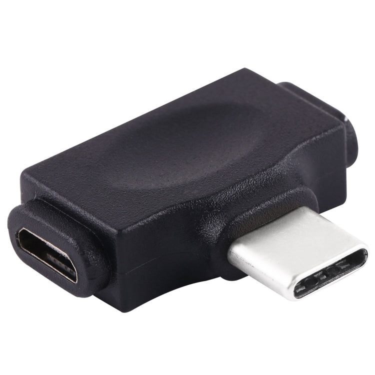 Adaptateur multifonction 8 broches femelle + Micro USB femelle vers USB-C / Type-C mâle (noir)