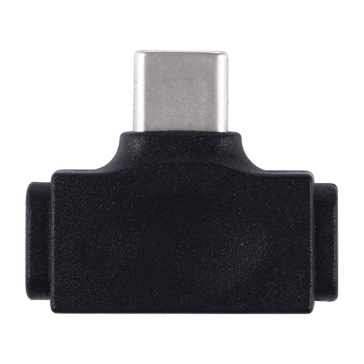 8 Pin Female + Micro USB Female to USB-C / Type-C Male Multifunction Adapter (Black)