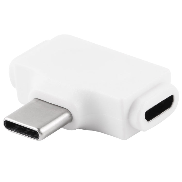 Multifunction 8 Pin Female + Micro USB Female to USB-C / Type-C Male Adapter (White)