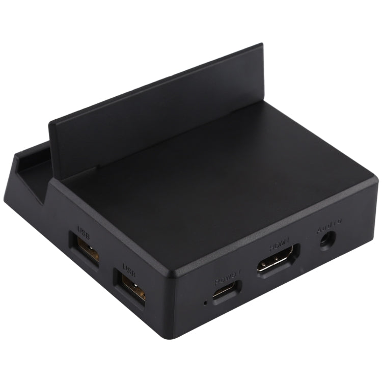 V105 USB-C / Type-C to USB 2.0 x 3 + USB-C / Type-C + HDMI + Audio Port + SD / TF Card Reader Multifunction Phone Holder Docking Station HUB