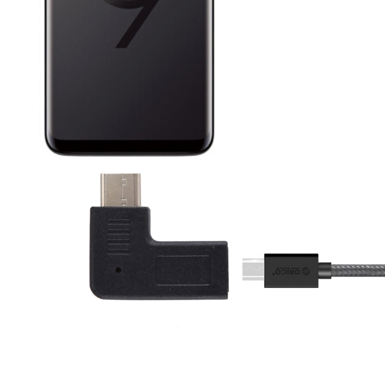 Convertidor Adaptador de codo Macho Micro USB Hembra a USB-C / Type-C Para Samsung Huawei Xiaomi HTC Meizu Sony y otros Teléfonos Inteligentes