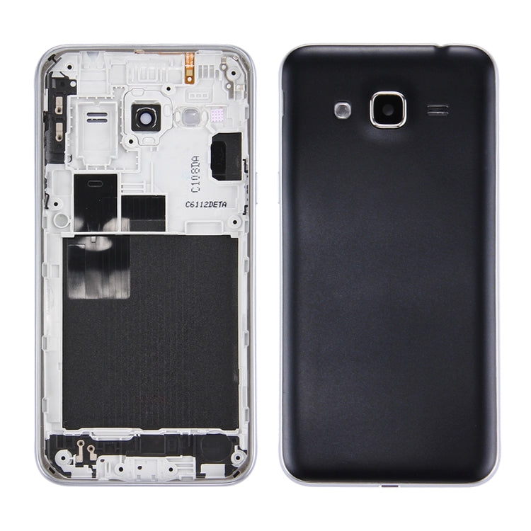 Battery Back Cover + Middle Frame for Samsung Galaxy J3 (2016) / J320 (Dual Card Version) (Black)