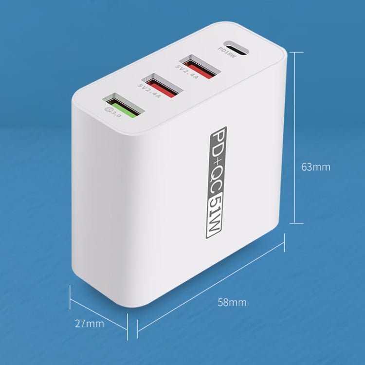 WLX-A6 Chargeur de voyage USB à charge rapide à 4 ports Adaptateur secteur Prise britannique