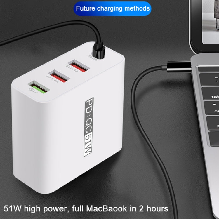 WLX-A6 Chargeur de voyage USB à charge rapide à 4 ports Adaptateur secteur Prise US