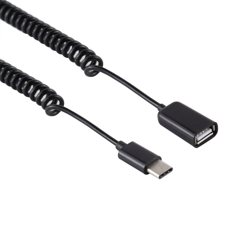 USB-C Type C Male to USB Female Spring Laptop Laptop Charging Cable