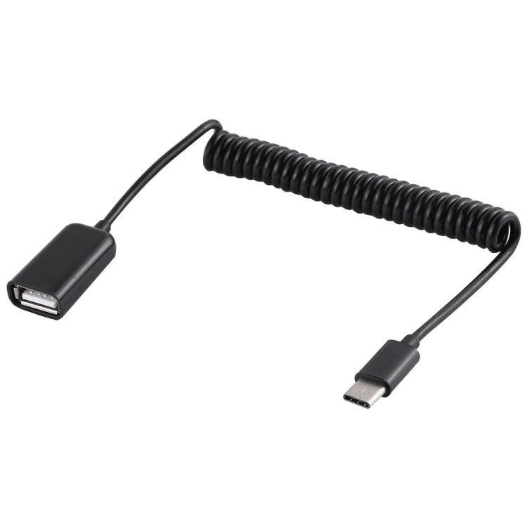 USB-C Type C Male to USB Female Spring Laptop Laptop Charging Cable