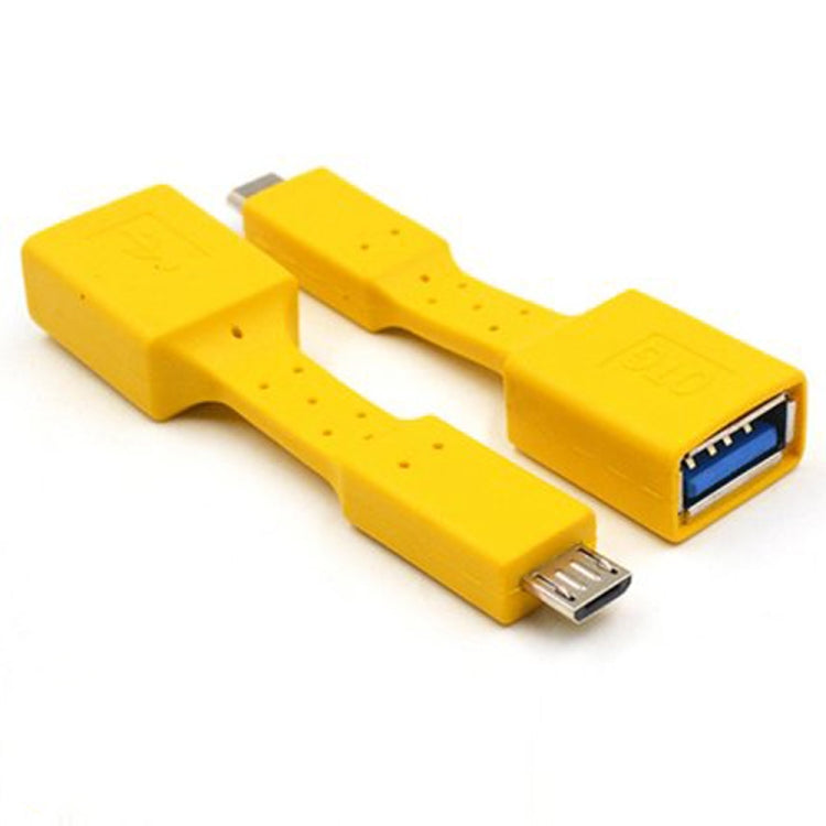 5 Pcs Micro USB Male to USB 3.0 Female OTG Adapter (Yellow)