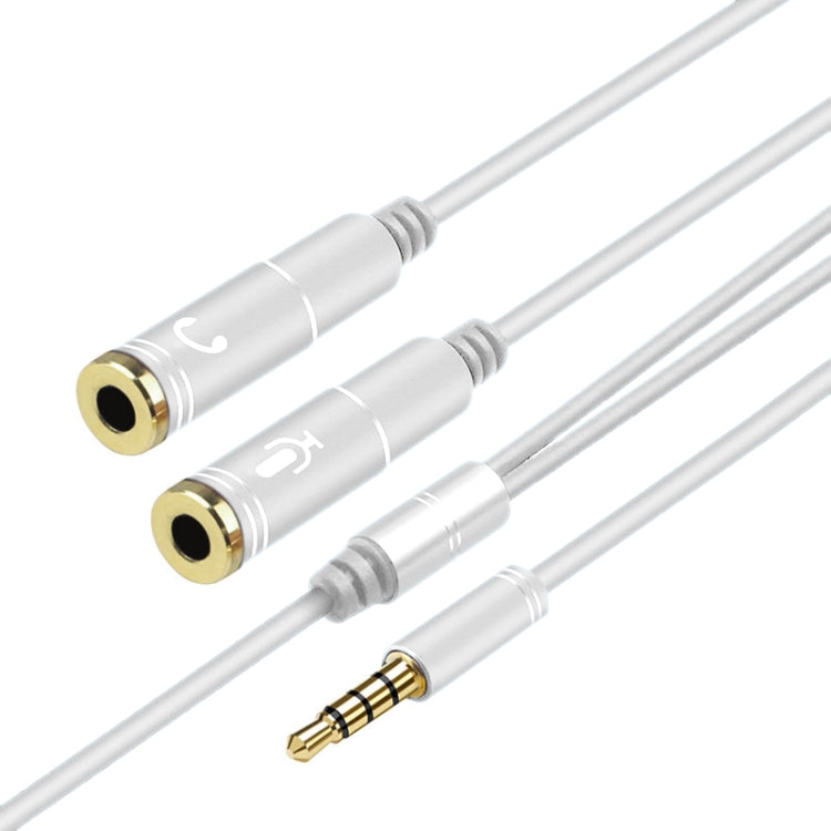 Divisor de Cable de Audio TPE de alta elasticidad 2 en 1 de 3.5 mm Macho a Doble Hembra de 3.5 mm longitud del Cable: 32 cm