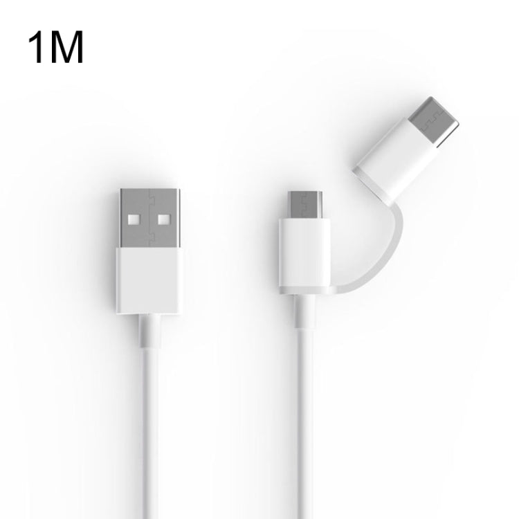 2.4A QC3.0 USB to Micro USB + USB-C / Type-C Quick Charge + Data Transmission TPE Data Cable Cable Length: 1m
