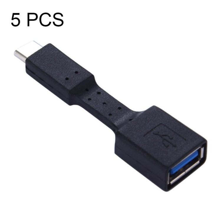 Adaptateur OTG femelle 5 PCS USB-C / Type-C mâle vers USB 3.0 femelle (noir)