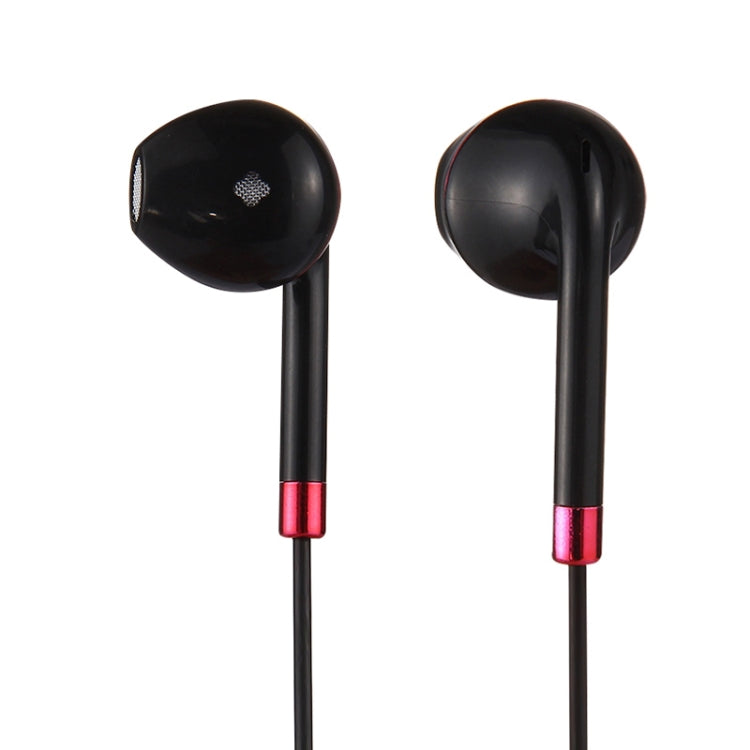 Black Wire Body 3.5mm In-Ear Headphones with Line Control and Mic for iPhone Galaxy Huawei Xiaomi LG HTC and other Smart Phones (Red)