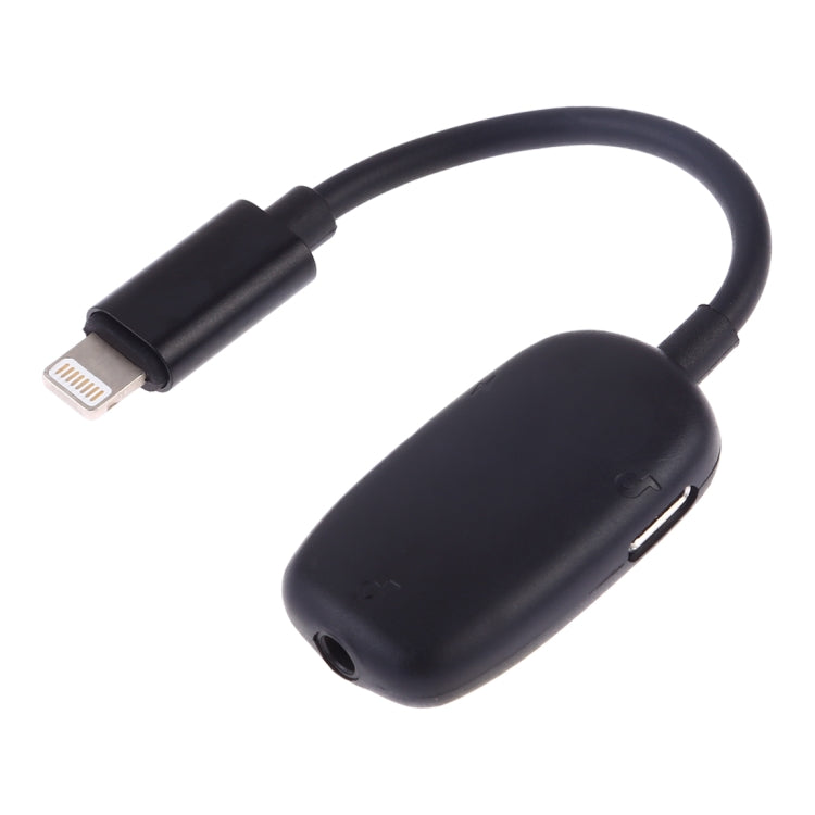 8 Pin to 8 Pin Charging Interface + 8 Pin Headphone Interface + 3.5mm Audio Interface Headphone Adapter (Black)