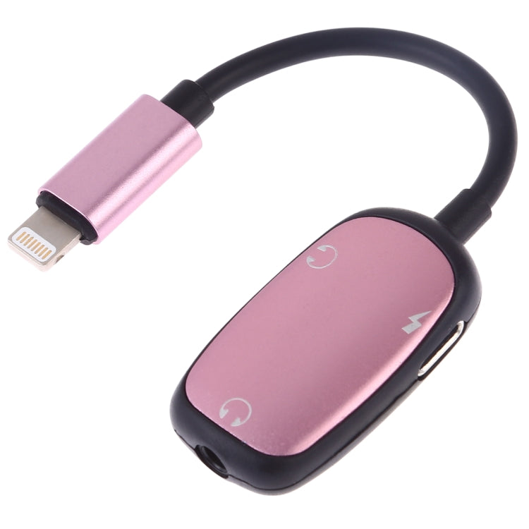 Interface de charge 8 broches à 8 broches + interface casque 8 broches + adaptateur casque d'interface audio 3,5 mm (rose)
