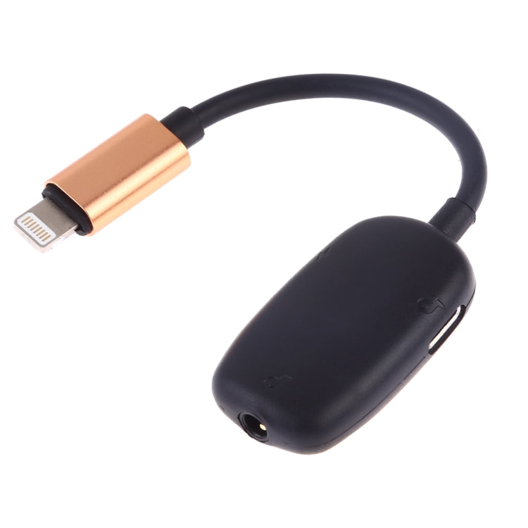 8Pin to 8Pin Charging Interface + 8Pin Headphone Interface + 3.5mm Audio Interface Headphone Adapter (Gold)