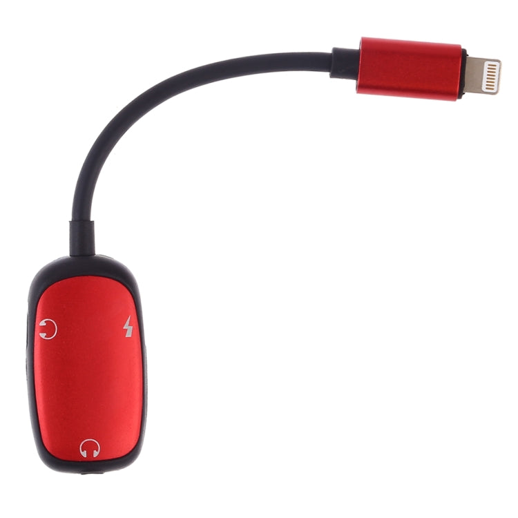 Interface de charge 8 broches à 8 broches + interface casque 8 broches + adaptateur casque d'interface audio 3,5 mm (rouge)
