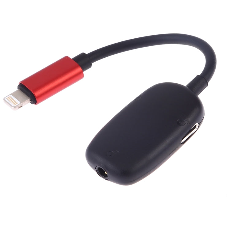 8Pin to 8Pin Charging Interface + 8Pin Headphone Interface + 3.5mm Audio Interface Headphone Adapter (Red)