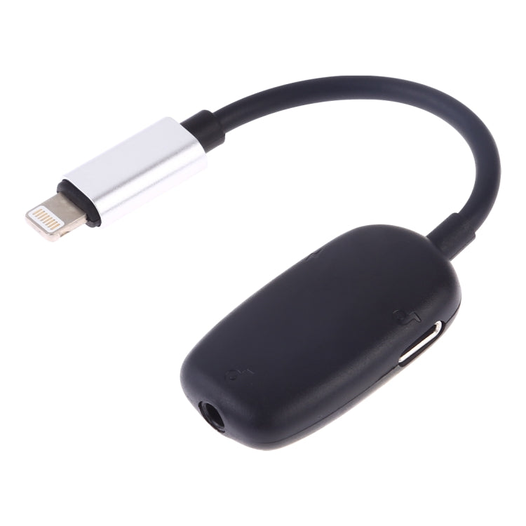 8Pin to 8Pin Charging Interface + 8Pin Headphone Interface + 3.5mm Audio Interface Headphone Adapter (Silver)