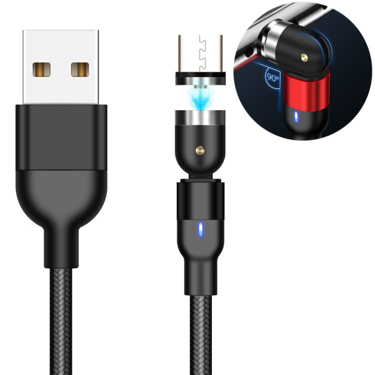1m 2A USB zu Micro USB Ausgang Nylon Geflochtenes Twist Magnetisches Ladekabel (Schwarz)