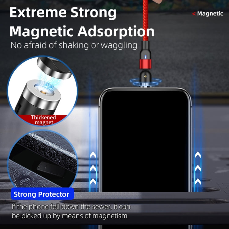 1m 2A Salida USB a Micro USB Nylon Trenzado Girar Cable de Carga Magnético (Negro)
