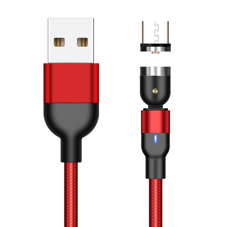 1m 2A Salida USB a Micro USB Nylon Trenzado Girar Cable de Carga Magnético (Rojo)