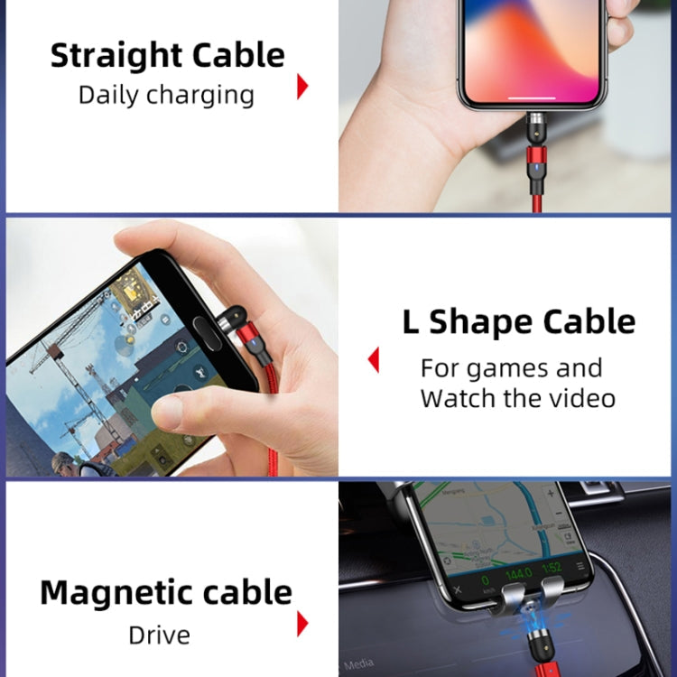 1m 2A USB vers Micro USB Sortie Nylon Tressé Twist Câble de Charge Magnétique (Rouge)
