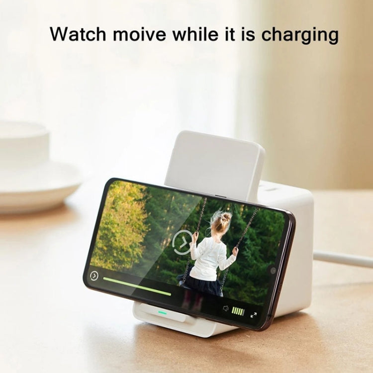 Original Xiaomi 10W Vertical Wireless Charger Plug with 3 USB Ports and Power Switch Cable length: 1.5m CN Plug (White)