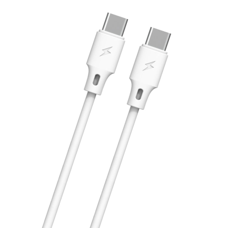 WK WDC-106 3A Tipo-C / USB-C a Tipo-C / USB-C Cable de Carga de velocidad completa longitud: 1m (Blanco)